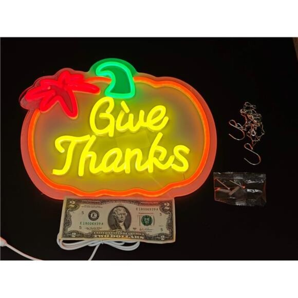 BRAND NEW Thanksgiving Neon Sign Pumpkin Neon Sign - Picture 2 of 8